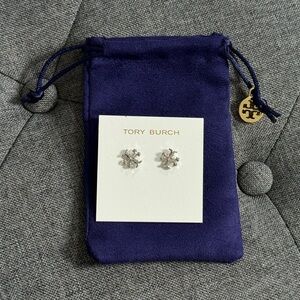 Tory Burch Metallic Logo Stud Earrings